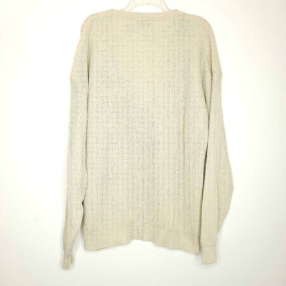 Vintage women's cardigan sweater 2x long sleeve button down cream tan cardigan - Picture 10 of 14